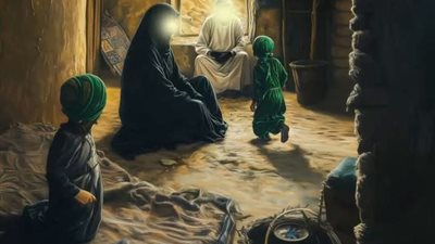 دخل الامام علي كرم الله وجهه ورضي عنه يوما علي السيدة فاطمة