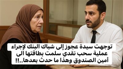  حكاية توجهت سيدة عجوز الي شباك البنك