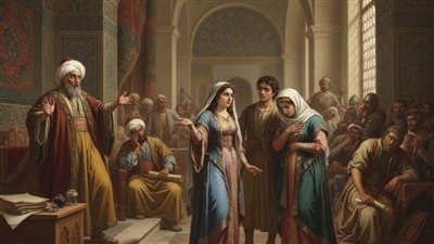 يحكى أن امراتين دخلتا على القاضي