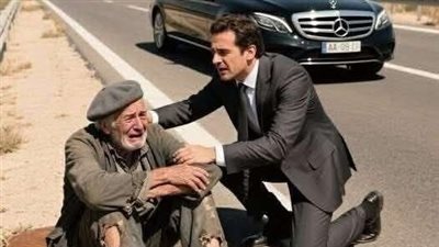 رأيت ابي يطلب سيارة علي الطريق